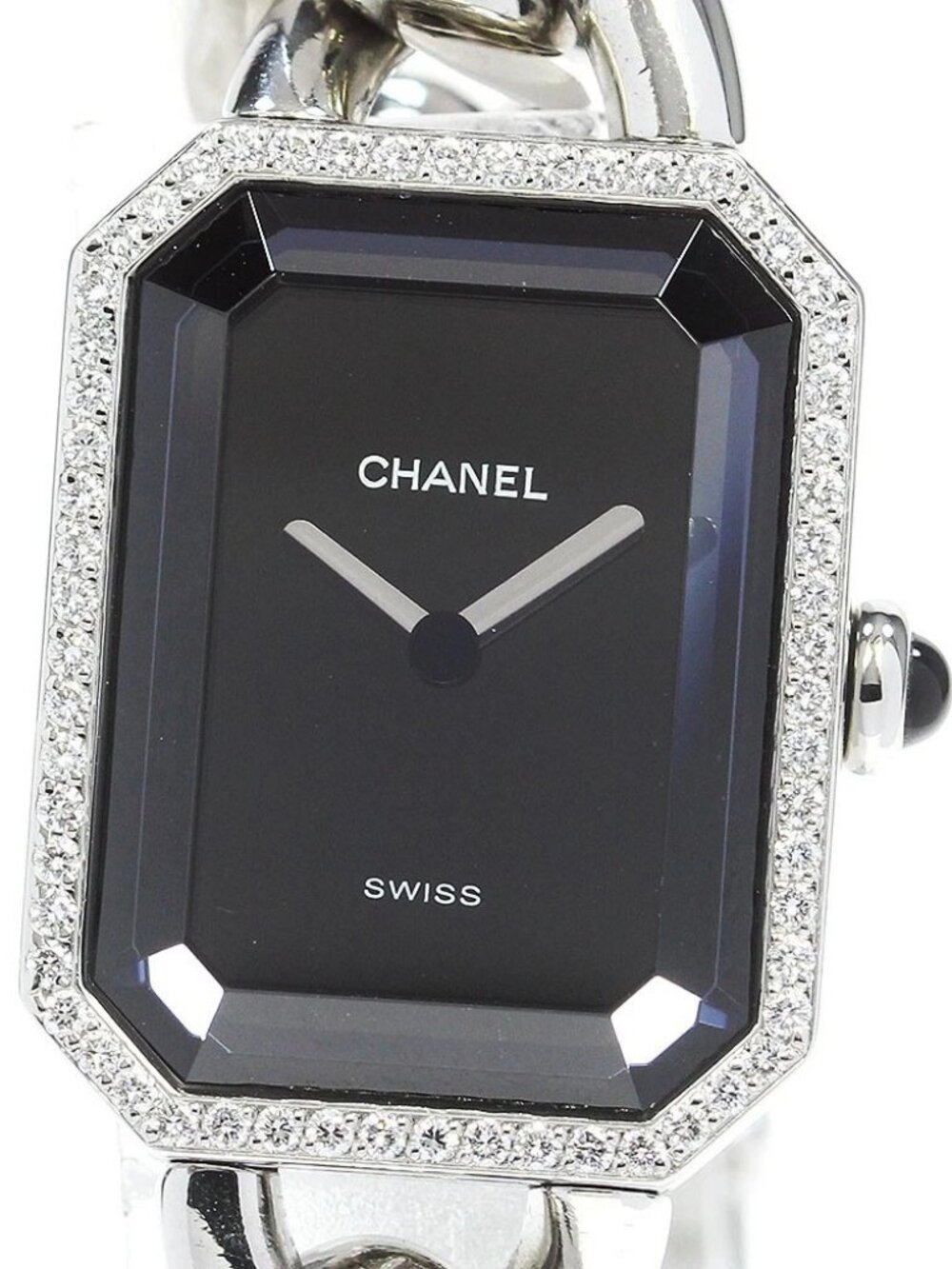 CHANEL Premiere diamond bezel H3252 XL size black Dial Quartz Ladies_839858